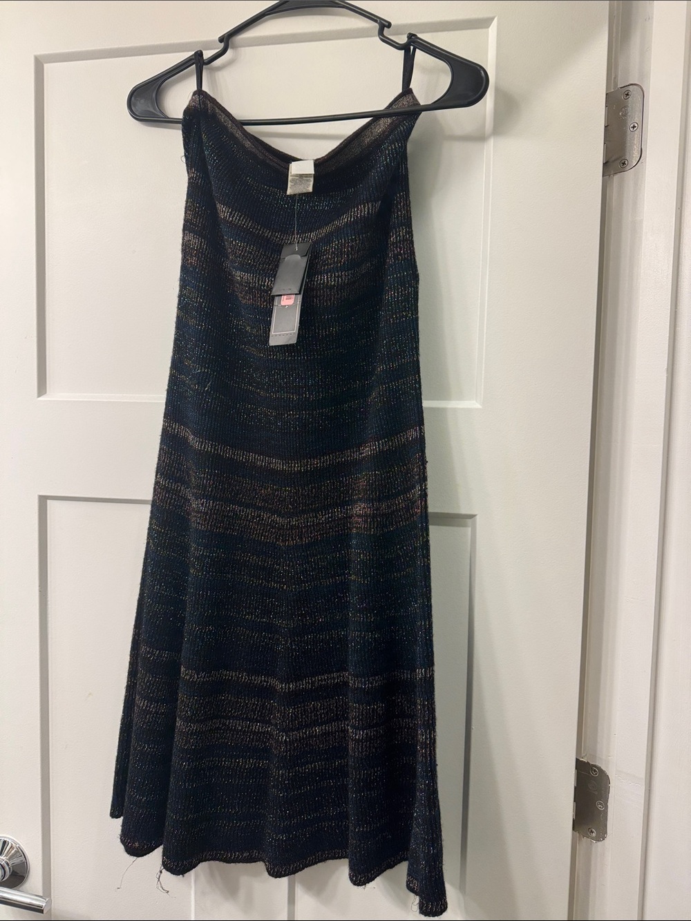 BCBGMaxAzria Black and Brown Knit Midi Skirt